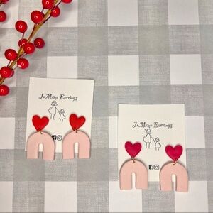 Handmade Clay Valentine Earrings